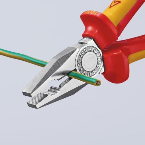Knipex Combination Pliers Multi-component Grips VDE Chrome-plated 200mm 03 06 200